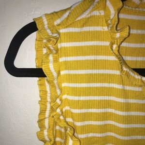 yellow ribbed tank top